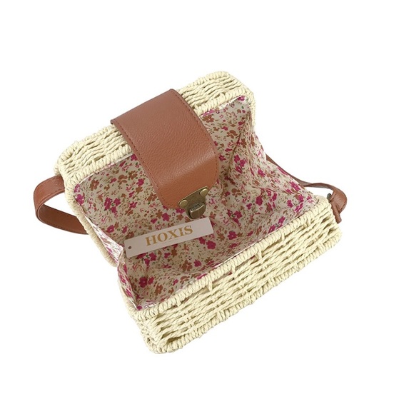 Retro Straw Portable Small Box Woven cross body - Picture 4 of 6